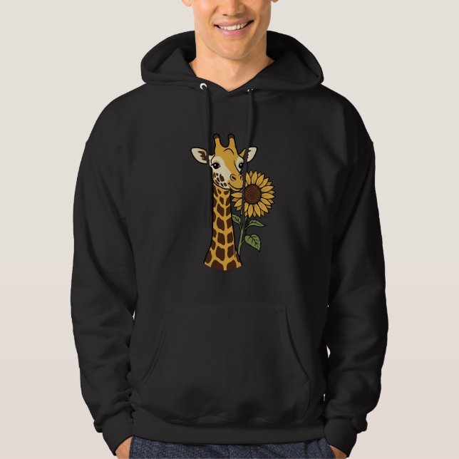 Vintage Giraffe Sunflower Vector Design_1 Hoodie (Front)