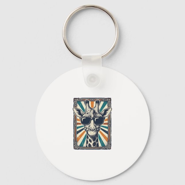 Vintage Giraffe Sunglasses Keychain (Front)