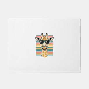Vintage Giraffe Sunglasses Retro Stripe Vector Des Doormat