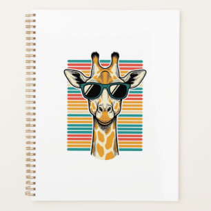 Vintage Giraffe Sunglasses Retro Stripe Vector Des Planner