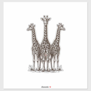 Vintage Giraffe Sunset Engraving Safari Shirt_1