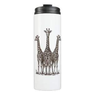 Vintage Giraffe Sunset Engraving Safari Shirt_1 Thermal Tumbler