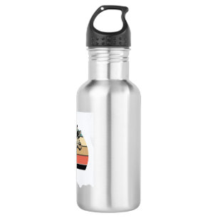 Vintage Giraffe Sunset Safari Vector Shirt Design 532 Ml Water Bottle