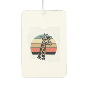 Vintage Giraffe Sunset Safari Vector Shirt Design Air Freshener