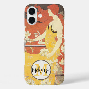 Vintage Girl Birds Birdcage Bicycle iPhone 16 Plus Case