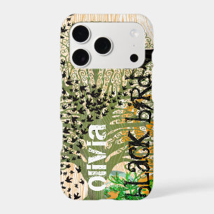 Vintage Girl Black Bird Pattern