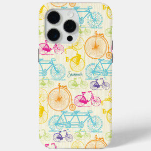 Vintage Girl Bright Colours Bike Pattern Iphone 5 iPhone 15 Pro Max Case
