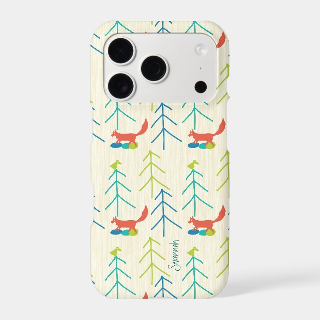 Vintage Girl Bright Colours Fox Pattern (Back)