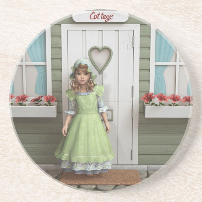 Vintage Girl Coaster (Front)