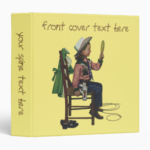 Vintage Girl Cowgirl Looking Mirror She's so Vain Binder