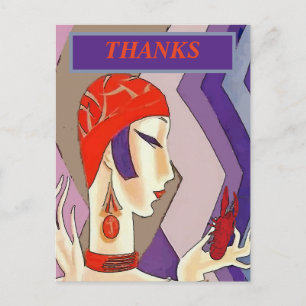 Vintage Girl Crawfish Postcard