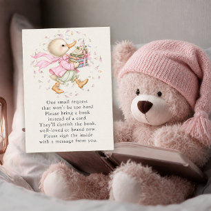 Vintage Girl Duck Books for Baby Enclosure Card