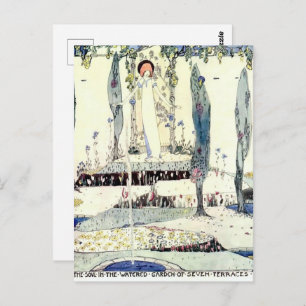 Vintage Girl In Garden by Jessie M. King Postcard