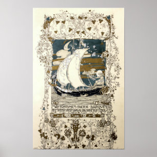 Vintage Girl In Sailboat by Jessie Marion King Poster