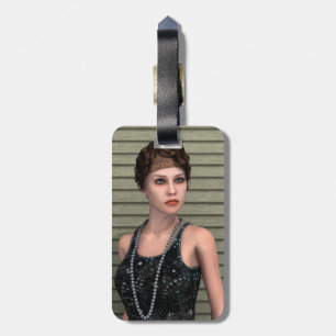 Vintage Girl Luggage Tag