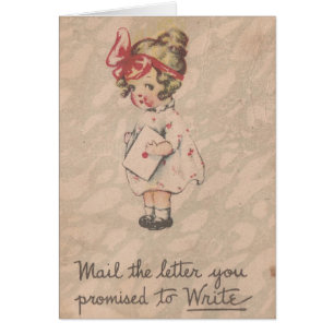 Vintage Girl Mail The Letter You Promised
