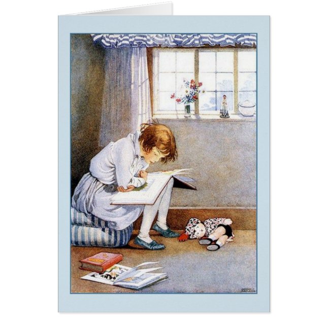 Vintage - Girl Reading, (Front)