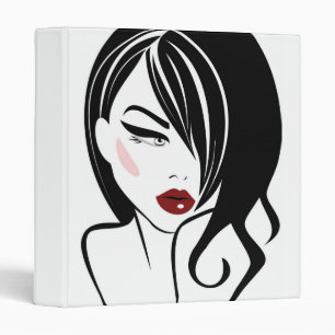 Vintage girl red lips binder
