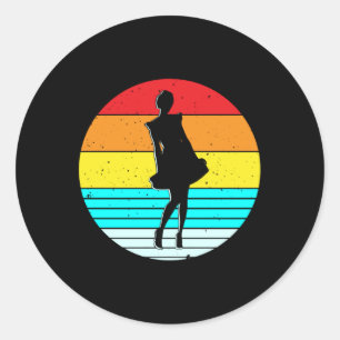 Vintage Girl Retro Lover Funny Birthday Gift Idea Classic Round Sticker