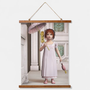 Vintage Girl - Sweet Retro Victorian Style Art Hanging Tapestry