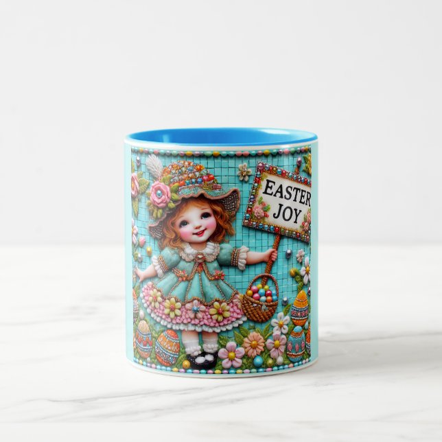 VINTAGE GIRL~ Very Sweet  Two-Tone Coffee Mug (Center)