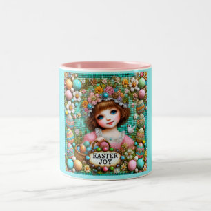 VINTAGE GIRL~ Very Sweet  Two-Tone Coffee Mug