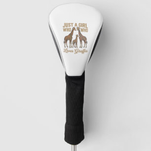 Vintage Girl Who Loves Giraffes Shirt Design_1 Golf Head Cover