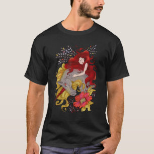 Vintage Girl With Dogs And Horse, Horseback Riding T-Shirt