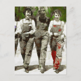 Vintage Girls - Fun, Feminist Art Postcard