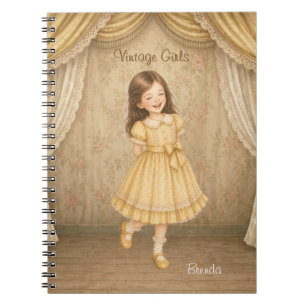 Vintage Girls Notebook with Brenda Happy Laughing