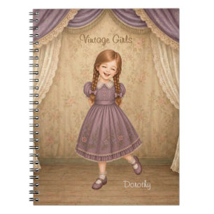 Vintage Girls Notebook with Dorothy Happy Laughing