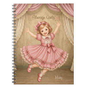 Vintage Girls Notebook with Mary - Excited Jump