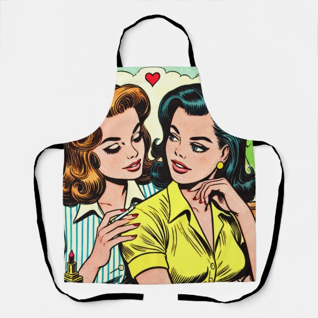 Vintage Girls Romance Comics Apron (Front)