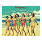 Vintage Girls walking down the beach