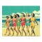 Vintage Girls walking down the beach