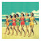 Vintage Girls walking down the beach
