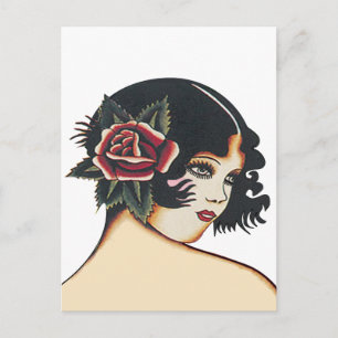 Vintage Girly Girl Postcard