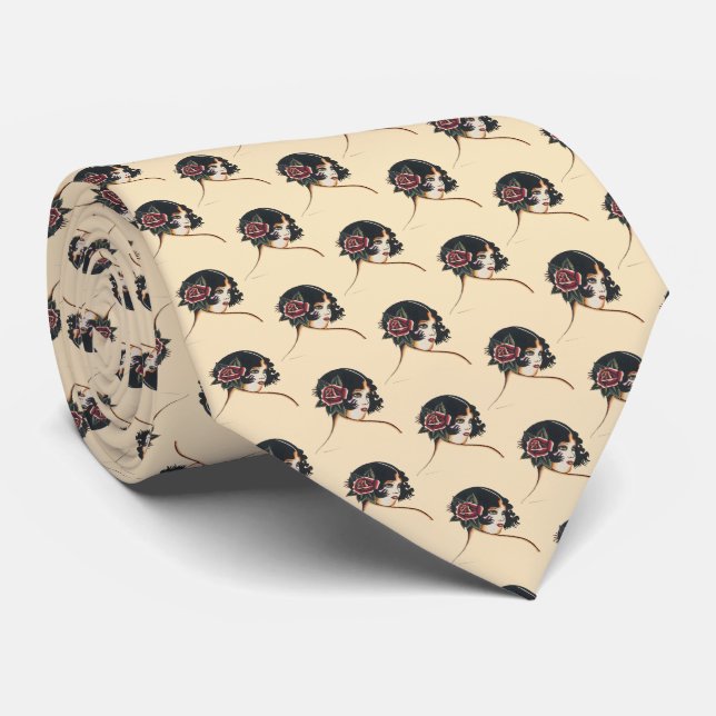 Vintage Girly Girl Tie (Rolled)