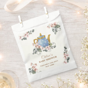 Vintage Girly Wildflower Tea Baby Shower  Favour Bag