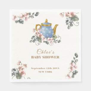 Vintage Girly Wildflower Tea Baby Shower  Napkin