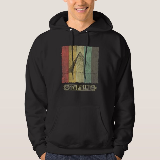 Vintage Giza Pyramids Ancient Egyptian Architectur Hoodie (Front)