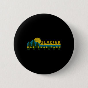 Vintage Glacier Bay National Park Mountain Sunset  2 Inch Round Button