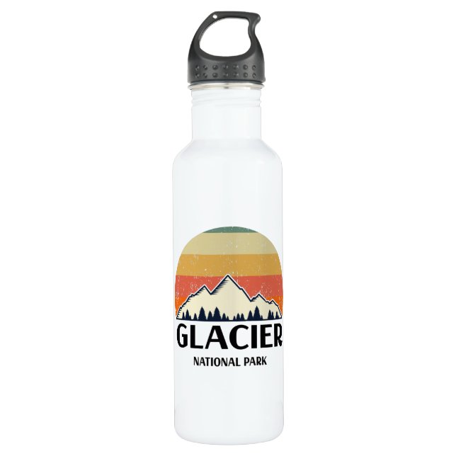 Vintage Glacier National Park 710 Ml Water Bottle (Front)