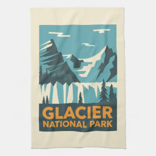 Vintage Glacier National Park Kitchen Towel