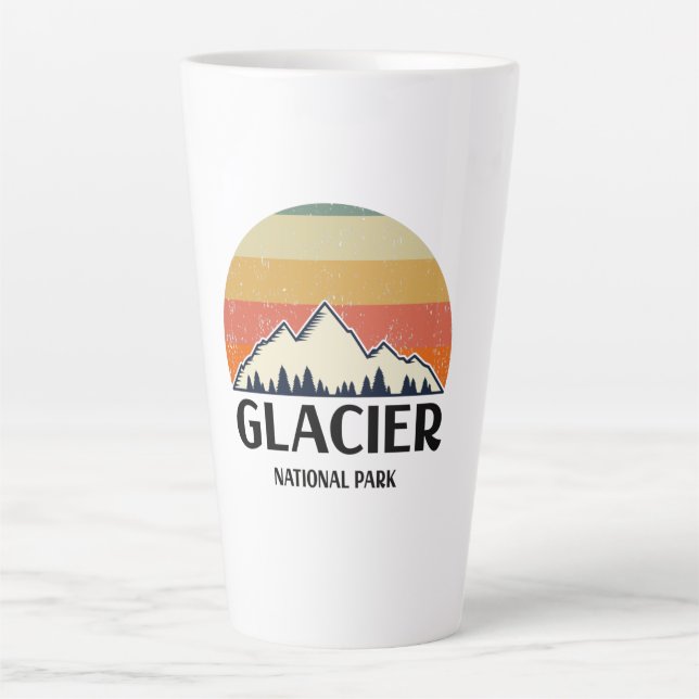 Vintage Glacier National Park Latte Mug (Front)