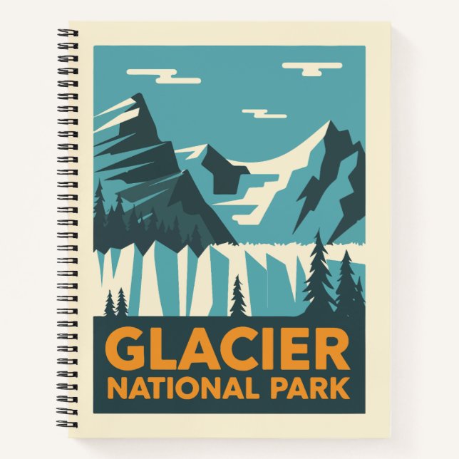 Vintage Glacier National Park Notebook (Front)
