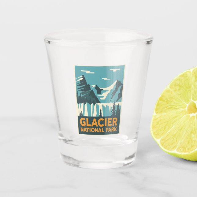 Vintage Glacier National Park Shot Glass (Front)