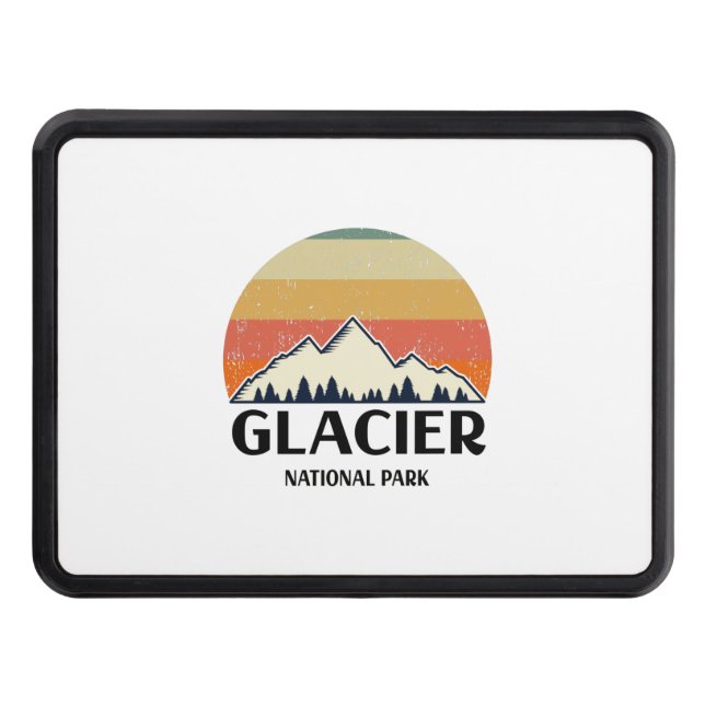 Vintage Glacier National Park Trailer Hitch Cover (Front)