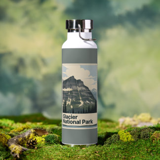 Vintage Glacier National Park Water Bottle