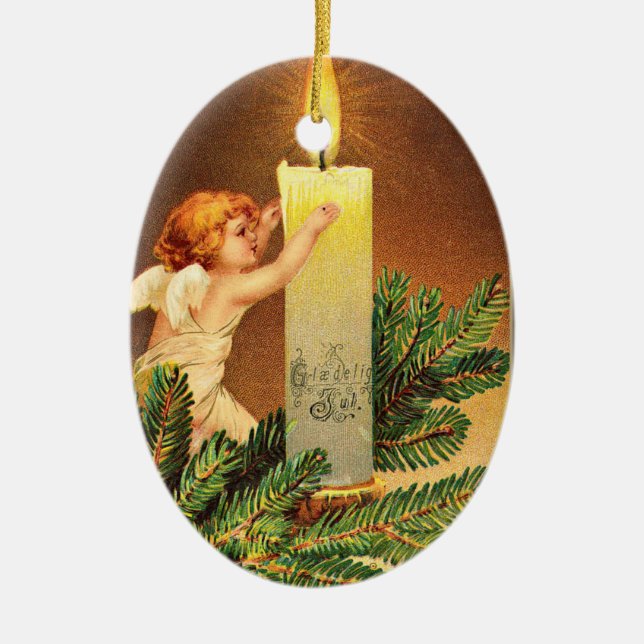 Vintage, Glaedelig, 1906 Norwegian, Ceramic Ornament (Front)